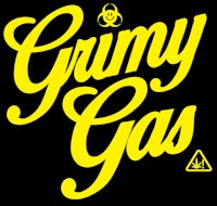 grumpy gas logo on a black background